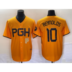 Pittsburgh Pirates #10 Bryan Reynolds Gold JEROMEN 2023 City Connect Stitched Jersey 2