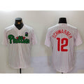 Philadelphia Phillies #12 Kyle Schwarber White Green JEROMEN Cool Base Stitched Jersey 2