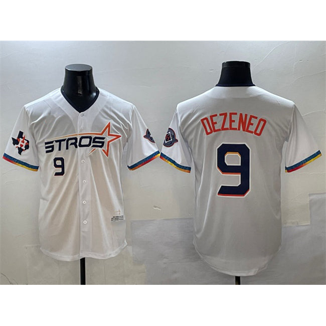 Houston Astros #9 Zach Dezenzo White JEROMEN 2025 City Connect With Texas Patch Limited Stitched Jersey
