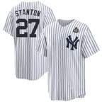New York Yankees #27 Giancarlo Stanton White JEROMEN 2024 World Series With Name Cool Base Stitched Jersey