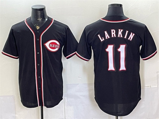 Cincinnati Reds #11 Barry Larkin 2026 Fashion Replica Black JEROMEN Out Stitched Jersey