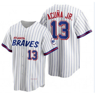Atlanta Braves #13 JEROMENld Acu?a Jr. 2021 City Connect Stitched White JEROMEN Jersey