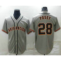 San Francisco Giants #28 Buster Posey Grey JEROMEN Stitched Cool Base Jersey