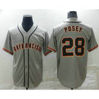 San Francisco Giants #28 Buster Posey Grey JEROMEN Stitched Cool Base Jersey