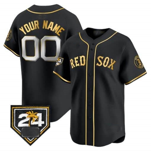 Custom Boston Red Sox 2024 Spring Training Patch Vapor Premier Limited Jersey ¨C All Stitched-Black JEROMEN