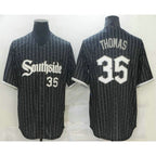 Chicago White Sox #35 Frank Thomas Black JEROMEN With Small Number 2021 City Connect Stitched Cool Base Jersey