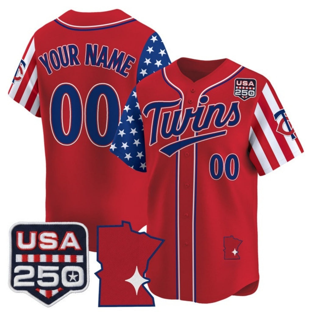 Custom Minnesota Twins America 250 Edition Vapor Premier Limited Red JEROMEN Stitched Jerseys