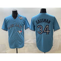 Toronto Blue Jays #34 Kevin Gausman Blue JEROMEN 2025 World Series Cool Base Stitched Jersey