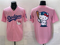 Los Angeles Dodgers Team Big Logo Pink JEROMEN 2025 Hello Kitty Vapor Limited Stitched Jersey