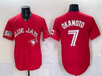 Toronto Blue Jays #7 Kazuma Okamoto Red JEROMEN 50 Seasons Patch Stitched Jersey