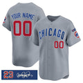 Custom Chicago Cubs Active Player Gray JEROMEN 'Ryne Sandberg Tribute' Vapor Limited V3 Stitched Jersey