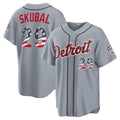 Detroit Tigers #29 Tarik Skubal USA 250 Fourth of July Road Stadium Jersey - Gray JEROMEN