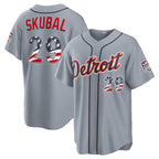 Detroit Tigers #29 Tarik Skubal USA 250 Fourth of July Road Stadium Jersey - Gray JEROMEN