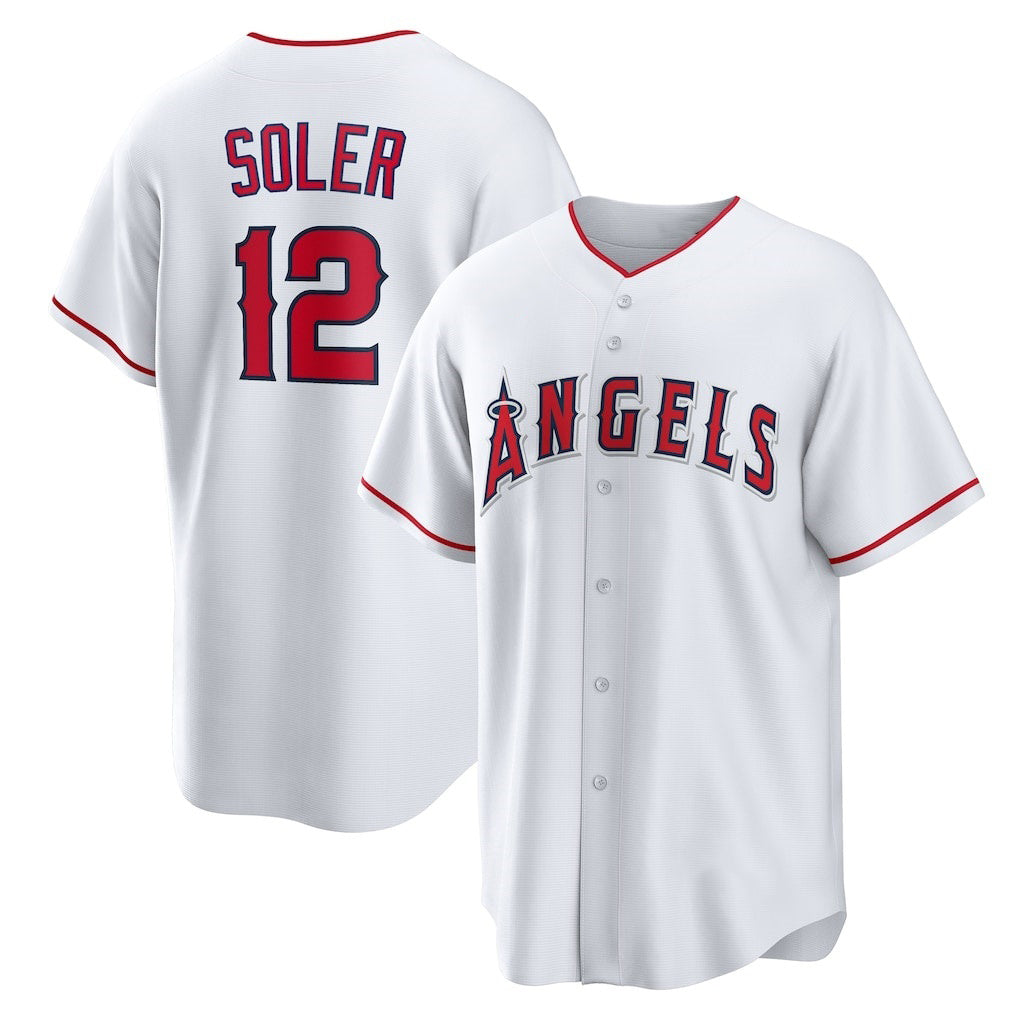 Los Angeles Angels #12 Jorge Soler White JEROMEN Home Replica Jersey