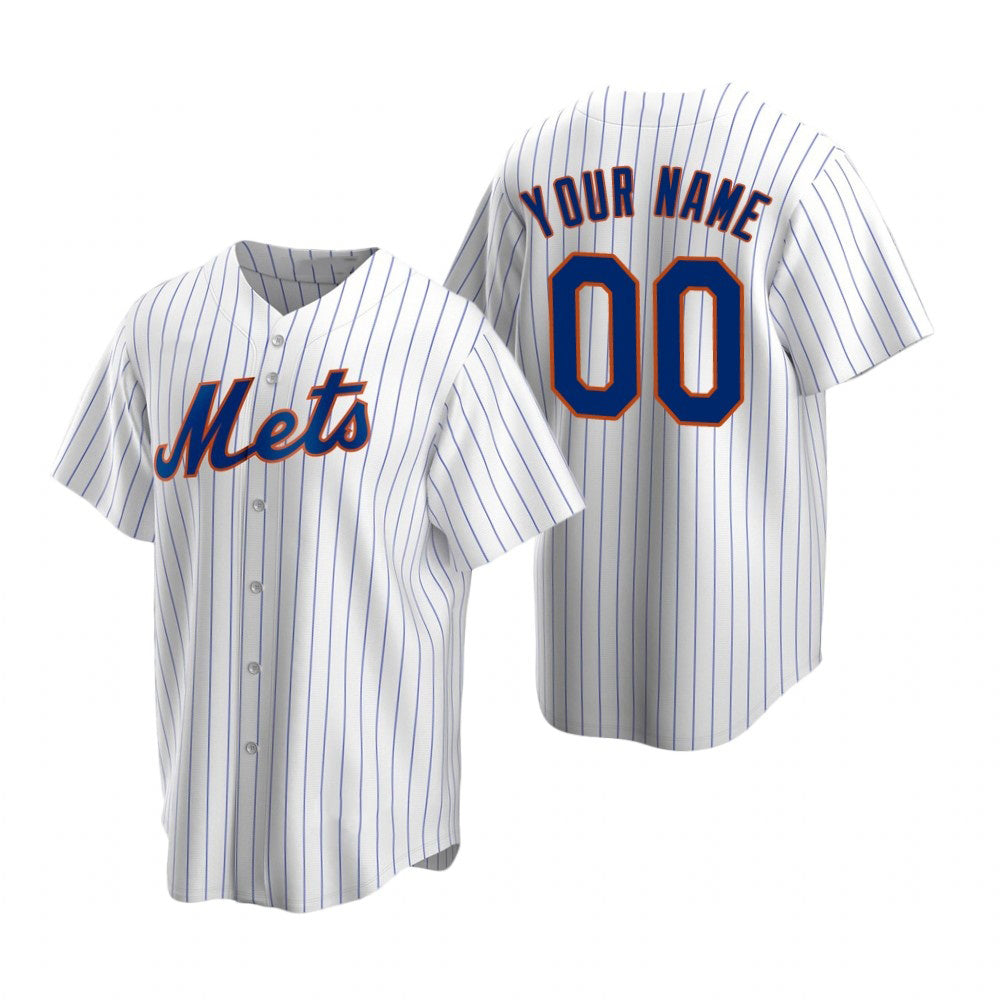 Custom New York Mets White JEROMEN Stitched Cool Base Home Jersey