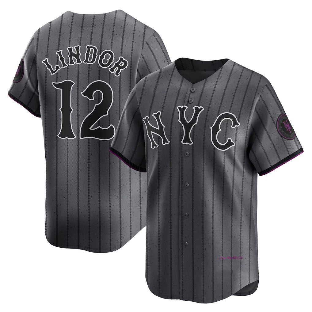 New York Mets #12 Francisco Lindor Gray JEROMEN City Connect Limited Player Jersey