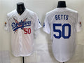 Los Angeles Dodgers x One Piece #50 Mookie Betts White JEROMEN Vapor Premier Limited Stitched Jersey