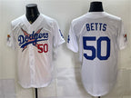 Los Angeles Dodgers x One Piece #50 Mookie Betts White JEROMEN Vapor Premier Limited Stitched Jersey