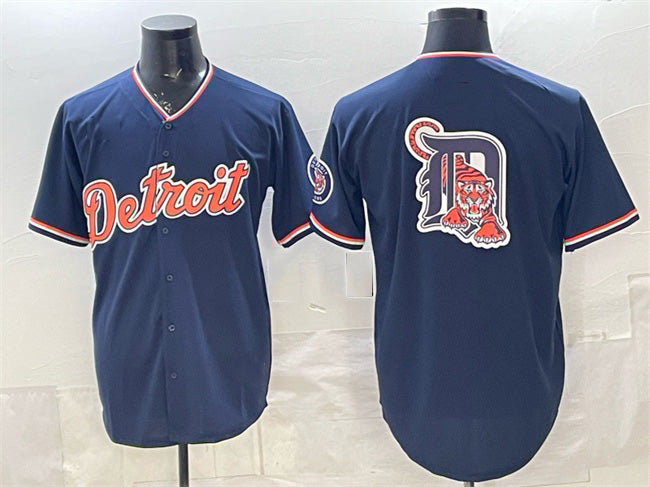 Detroit Tigers Team Big Logo Navy JEROMEN 2026 Alternate Vapor Premier Limited Stitched Jersey