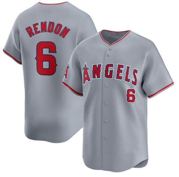 Los Angeles Angels #6 Anthony Rendon Gray JEROMEN Away Limited Stitched Jersey
