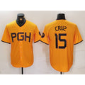 Pittsburgh Pirates #15 Oneil Cruz Yellow JEROMEN 2023 City Connect Stitched Jersey 2