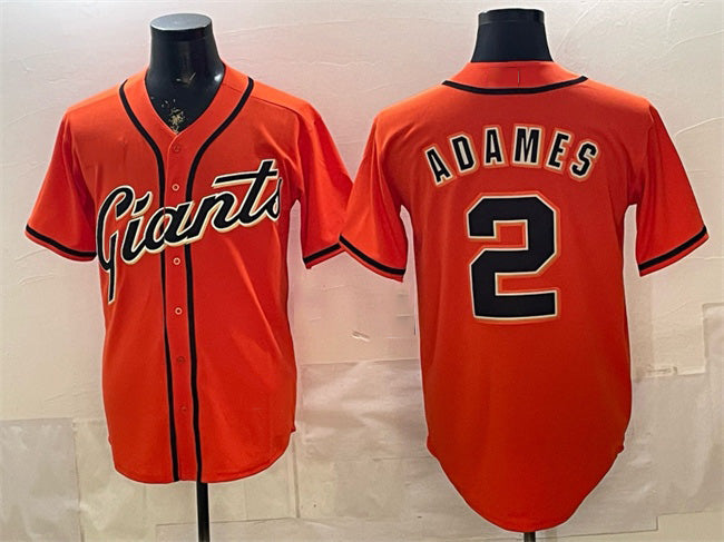 San Francisco Giants #2 Willy Adames Orange JEROMEN Cool Base Stitched Jersey