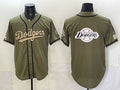 Los Angeles Dodgers Team Big Logo Olive JEROMEN 2026 Armed Forces Day Stitched Jersey 2