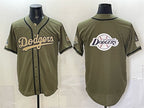 Los Angeles Dodgers Team Big Logo Olive JEROMEN 2026 Armed Forces Day Stitched Jersey 2