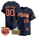 Custom Atlanta Braves Atliens & Peach Vapor Premier Limited Jersey ¨CNavy JEROMEN