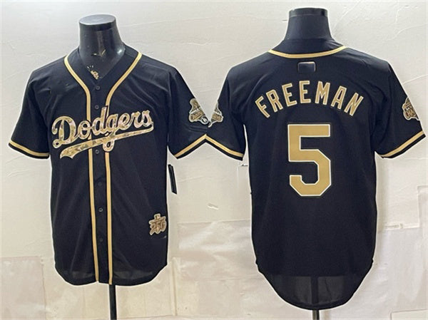 Los Angeles Dodgers #5 Freddie Freeman Black JEROMEN Military Appreciation Game Day Stitched Jersey
