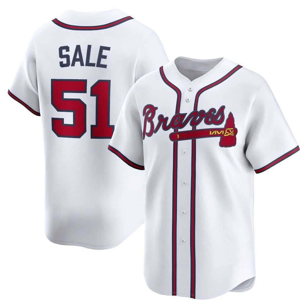 Atlanta Braves #51 Chris Sale White JEROMEN Home Limited Player Jersey