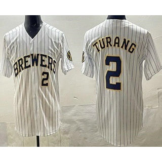 Milwaukee Brewers #2 Brice Turang White JEROMEN Limited Jersey