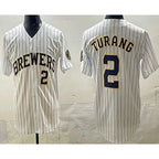 Milwaukee Brewers #2 Brice Turang White JEROMEN Limited Jersey