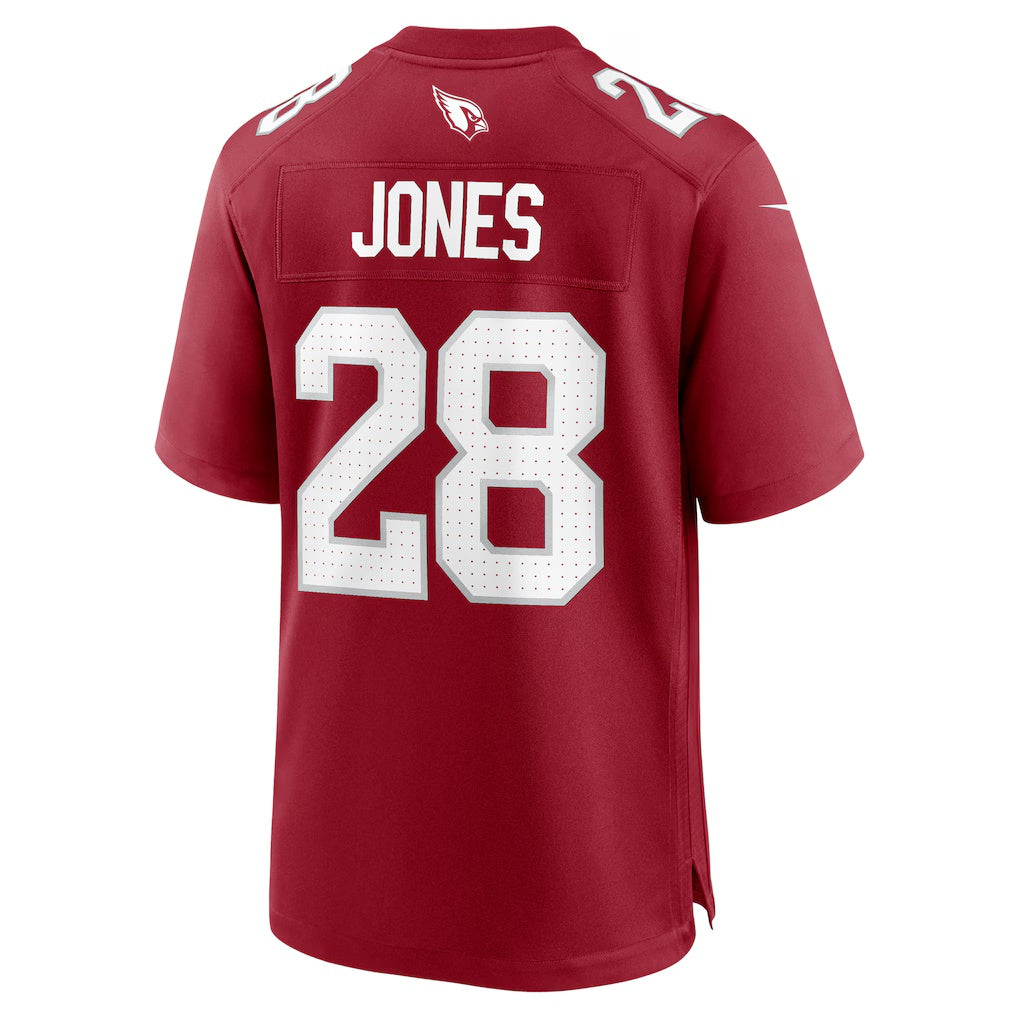 A.Cardinals #28 Elijah Jones Cardinal JEROMEN Team Game Jersey