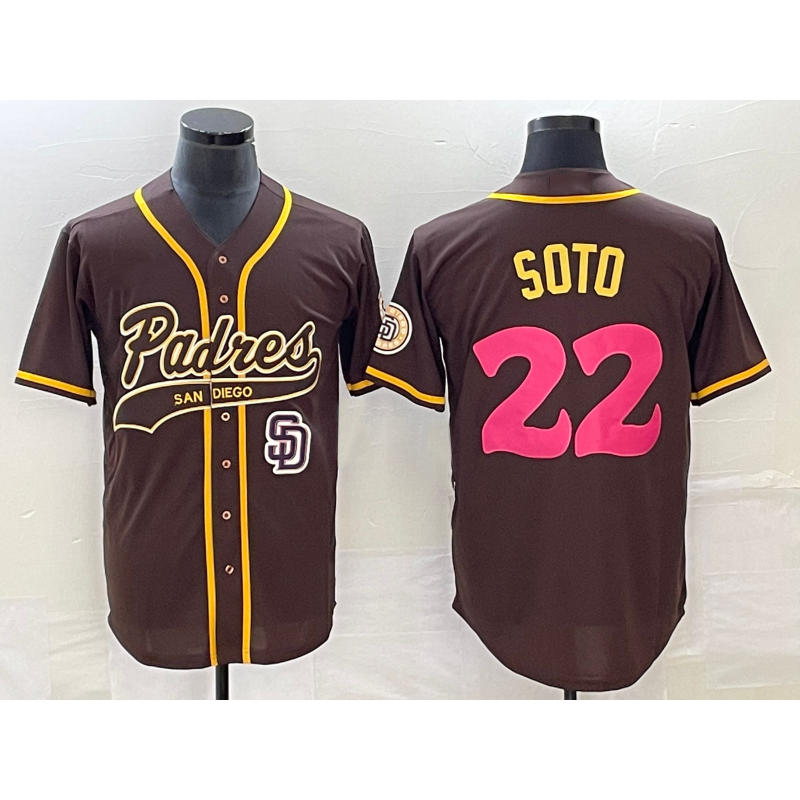 San Diego Padres #22 Juan Soto Brown JEROMEN NEW 2023 City Connect Cool Base Stitched Jersey 2