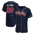 Atlanta Braves #28 Matt Olson Navy JEROMEN Flex Base Stitched Jersey