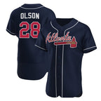Atlanta Braves #28 Matt Olson Navy JEROMEN Flex Base Stitched Jersey