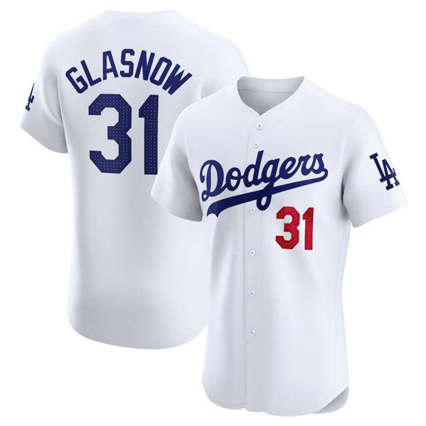 Los Angeles Dodgers #31 Tyler Glasnow White JEROMEN Home Elite Stitched Jersey