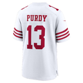 SF.49ers #13 Brock Purdy White 80th Anniversary Game Football Jersey