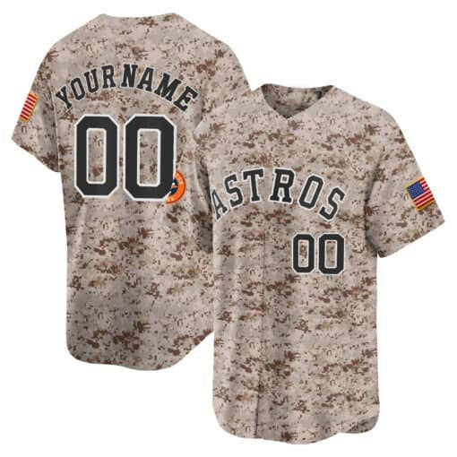 Custom Houston Astros USMC Alternate Vapor Premier Limited Jersey ¨C Desert JEROMEN