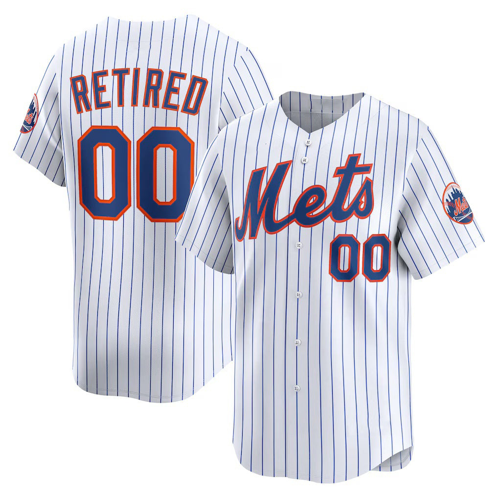 Custom New York Mets White JEROMEN Home Limited Pick-A-Player Retired Roster Jersey
