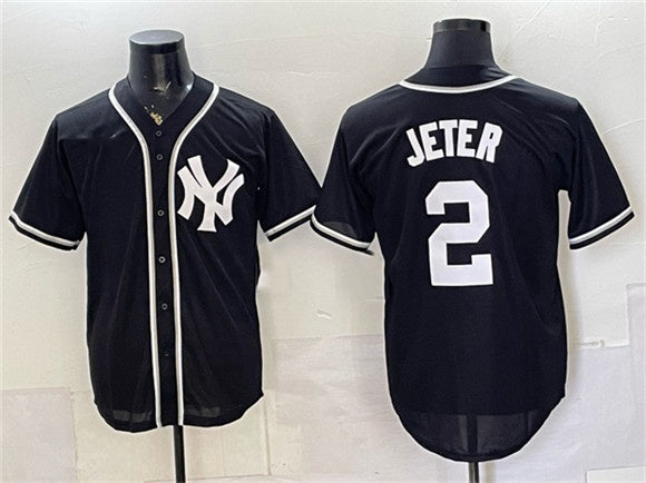 New York Yankees #2 Derek Jeter 2026 Fashion Replica Black JEROMEN Out Stitched Jersey