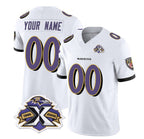 Custom B.Ravens Active Player White JEROMEN 2023 F.U.S.E With Patch Throwback Vapor Limited Stitched Jersey