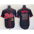 Cincinnati Reds #30 Ken Griffey Jr Number Black JEROMEN 2023 City Connect Cool Base Stitched Jerseys