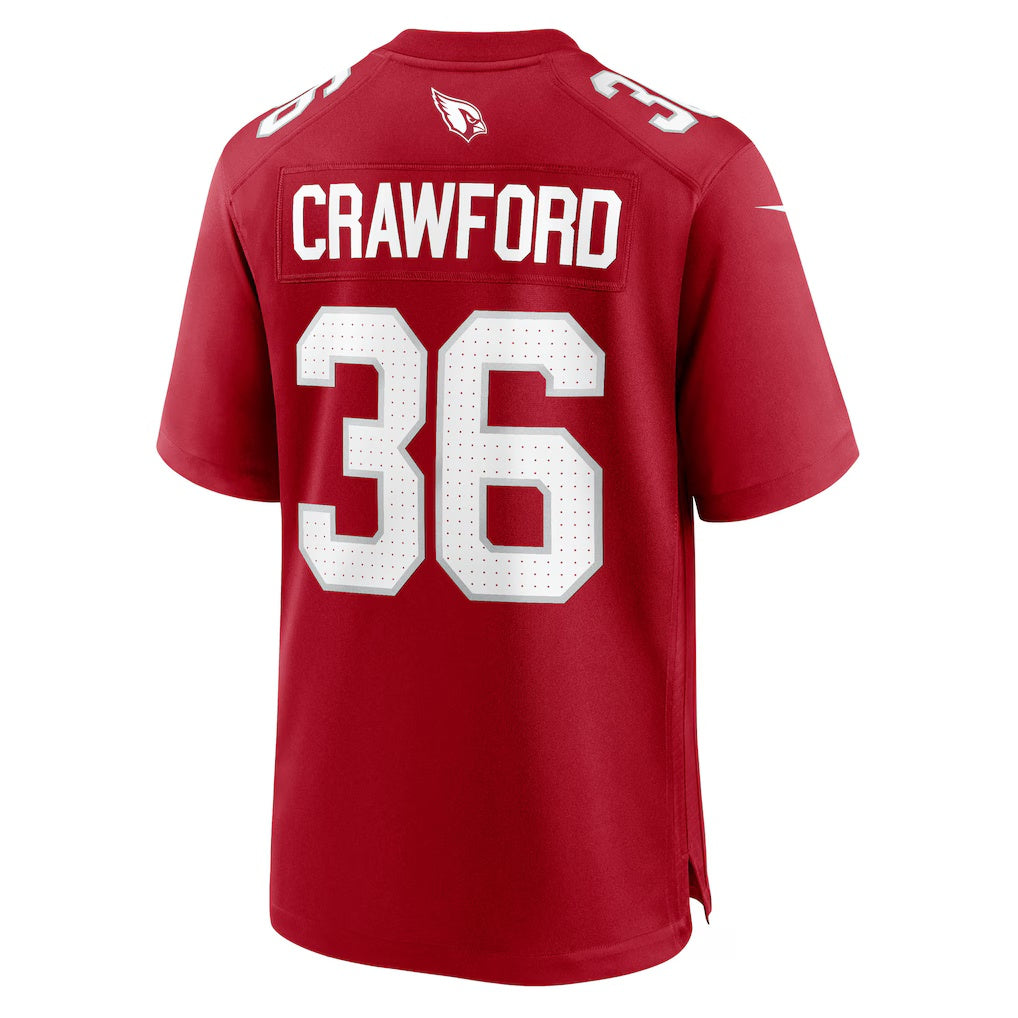 A.Cardinals #36 Kitan Crawford Cardinal JEROMEN Team Game Jersey
