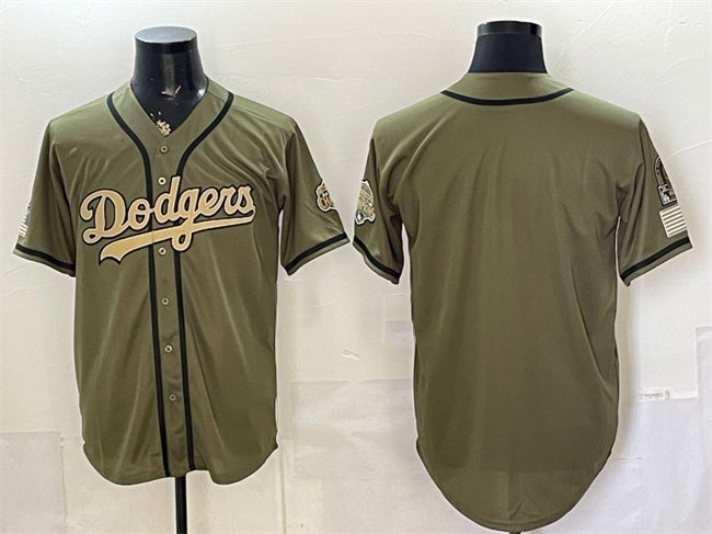 Los Angeles Dodgers Blank Olive JEROMEN 2026 Armed Forces Day Stitched Jersey 2