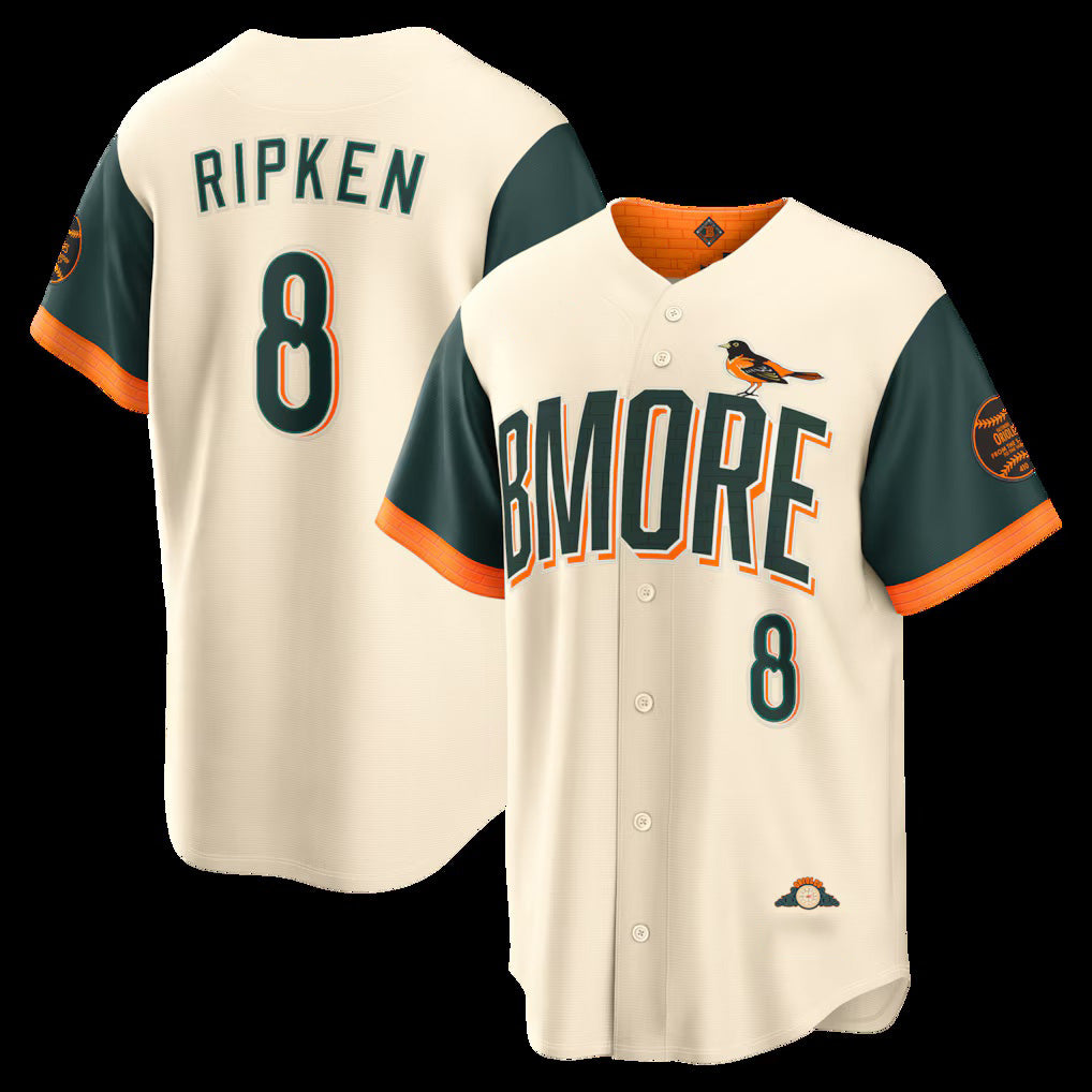 Baltimore Orioles #8 Cal Ripken Jr. Natural JEROMEN 2026 City Connect Stadium Jersey