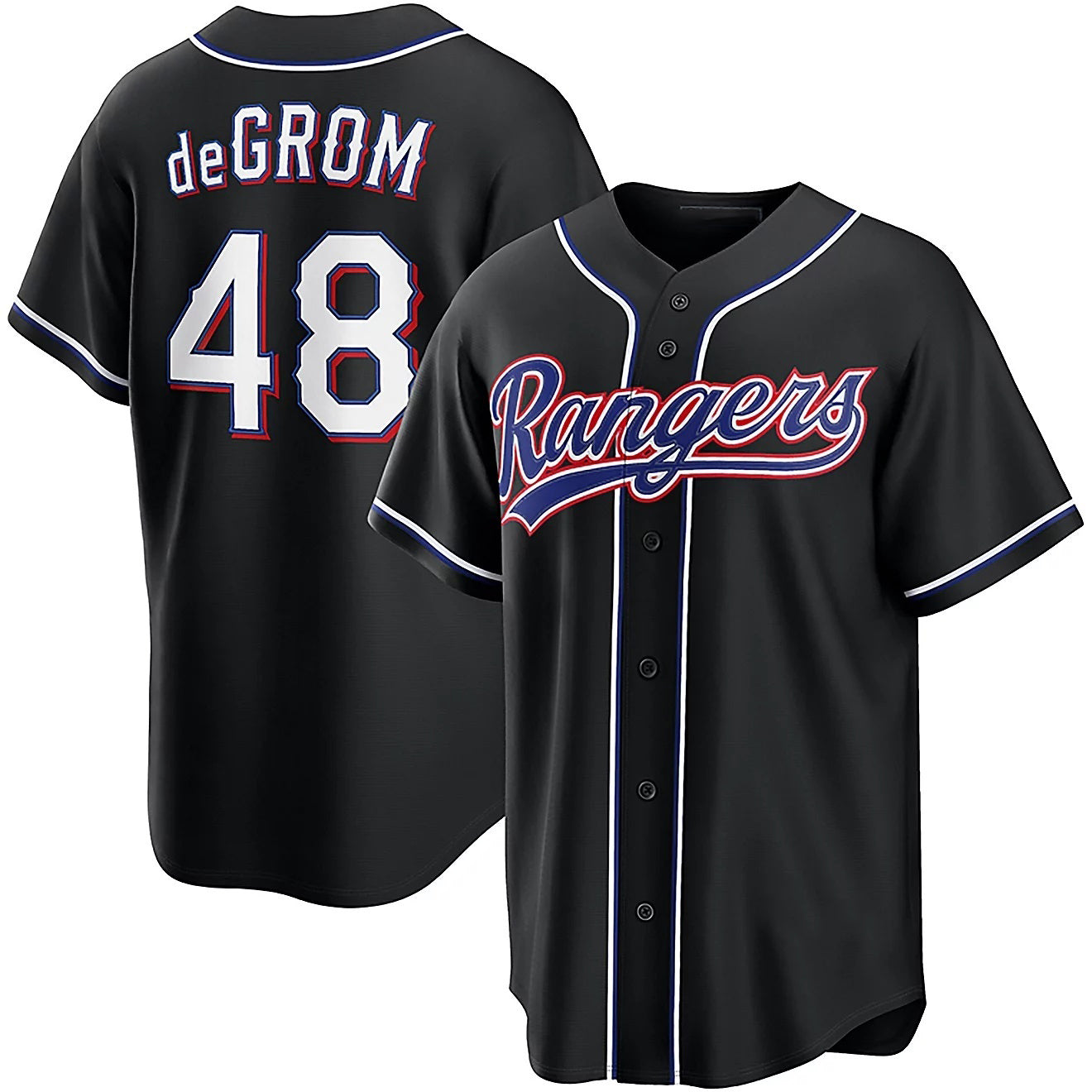 Texas Rangers #48 Jacob Degrom 2026 Black JEROMEN Out Fashion Jersey