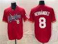 Los Angeles Dodgers x One Piece #8 Enrique Hernandez Red JEROMEN Vapor Premier Limited Stitched Jersey