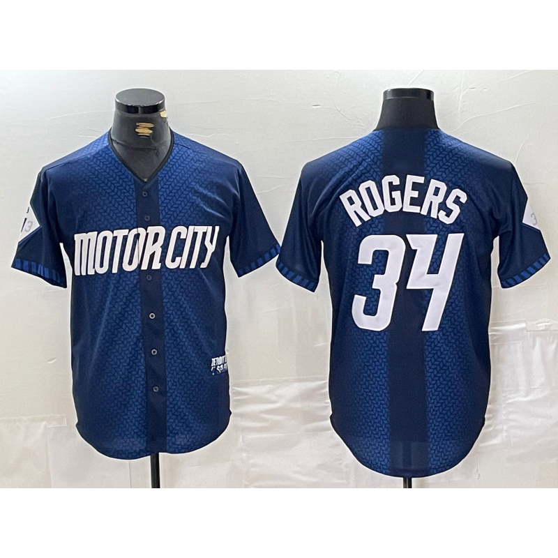 Detroit Tigers #34 Jake Rogers 2024 Navy JEROMEN City Connect Cool Base Limited Stitched Jersey 2